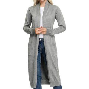 Women's Open Front Maxi Long Knitted Cardigan Sweater